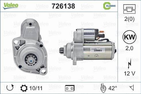 VALEO 726138 - Démarreur droxauto.com