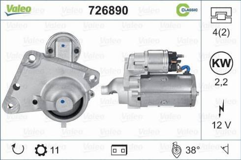 VALEO 726890 - Démarreur droxauto.com