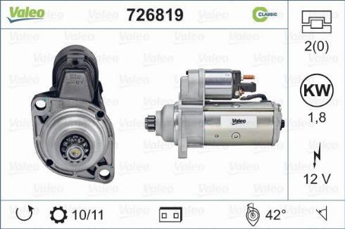 VALEO 726819 - Démarreur droxauto.com