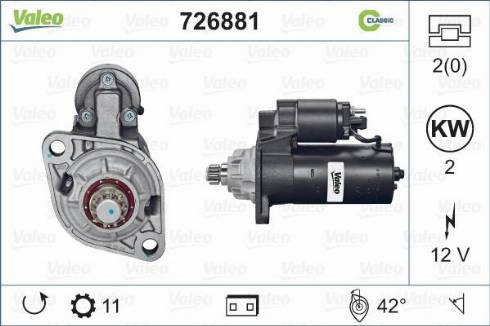 VALEO 726881 - Démarreur droxauto.com
