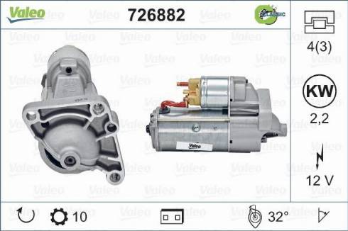 VALEO 726882 - Démarreur droxauto.com