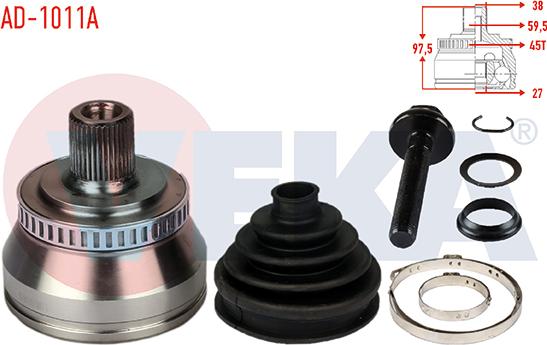 Veka AD-1011A - Jeu de joints, arbre de transmission droxauto.com