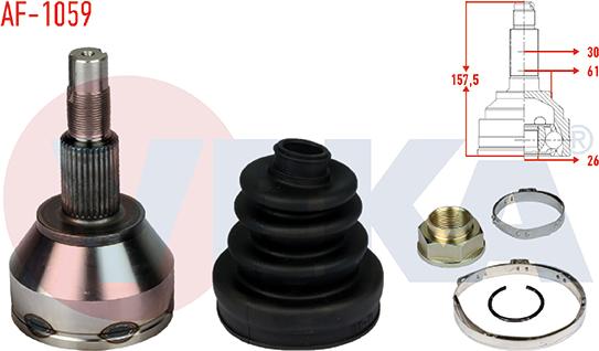 Veka AF-1059 - Jeu de joints, arbre de transmission droxauto.com