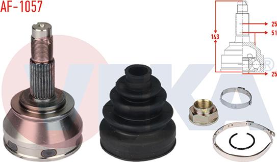Veka AF-1057 - Jeu de joints, arbre de transmission droxauto.com