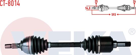 Veka CT-8014 - Arbre de transmission droxauto.com