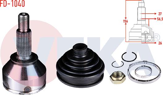 Veka FD-1040 - Jeu de joints, arbre de transmission droxauto.com