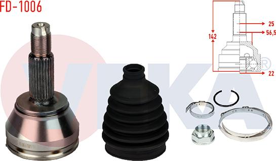 Veka FD-1006 - Jeu de joints, arbre de transmission droxauto.com