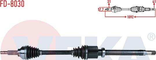 Veka FD-8030 - Arbre de transmission droxauto.com