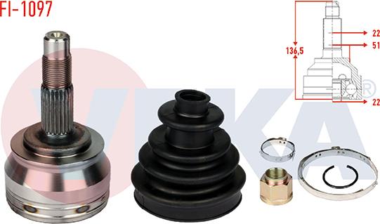 Veka FI-1097 - Jeu de joints, arbre de transmission droxauto.com