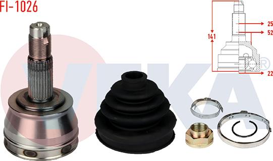 Veka FI-1026 - Jeu de joints, arbre de transmission droxauto.com