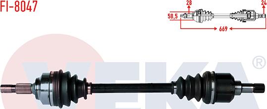 Veka FI-8047 - Arbre de transmission droxauto.com