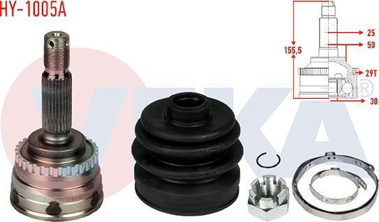 Veka HY-1005A - Jeu de joints, arbre de transmission droxauto.com