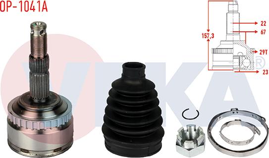 Veka OP-1041A - Jeu de joints, arbre de transmission droxauto.com