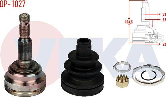 Veka OP-1027 - Jeu de joints, arbre de transmission droxauto.com