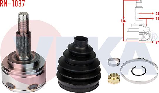 Veka RN-1037 - Jeu de joints, arbre de transmission droxauto.com