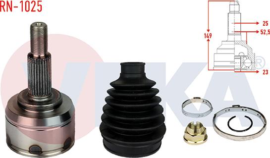 Veka RN-1025 - Jeu de joints, arbre de transmission droxauto.com