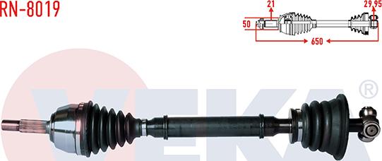 Veka RN-8019 - Arbre de transmission droxauto.com