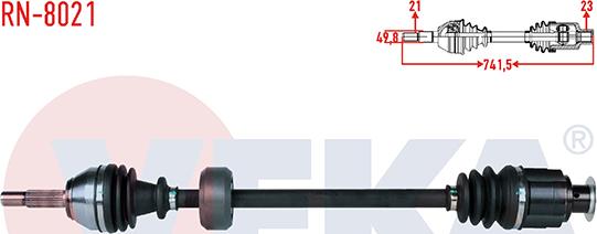 Veka RN-8021 - Arbre de transmission droxauto.com