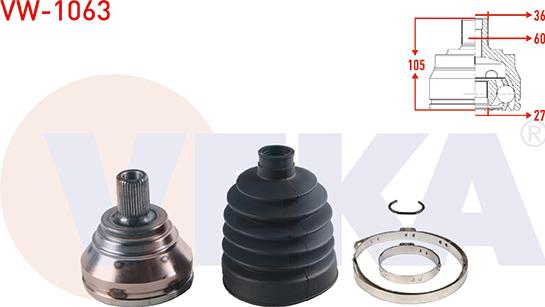 Veka VW-1063 - Jeu de joints, arbre de transmission droxauto.com