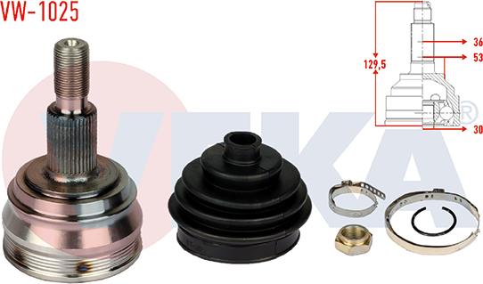 Veka VW-1025 - Jeu de joints, arbre de transmission droxauto.com