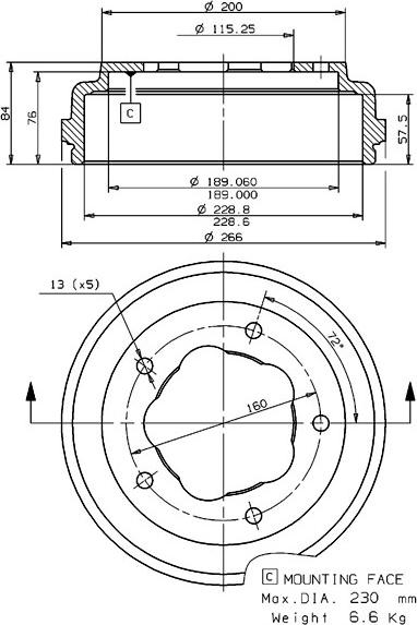 Villar 627.0084 - Tambour de frein droxauto.com
