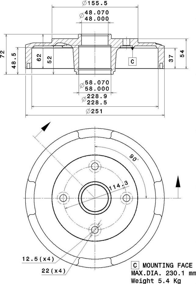 Villar 627.0321 - Tambour de frein droxauto.com