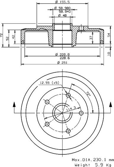 Villar 627.0213 - Tambour de frein droxauto.com