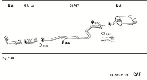 Walker HOK005201B - Échappement droxauto.com