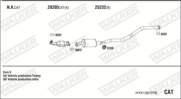 Walker HYK138797B - Échappement droxauto.com