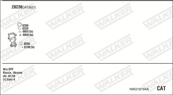 Walker NIK018794A - Échappement droxauto.com