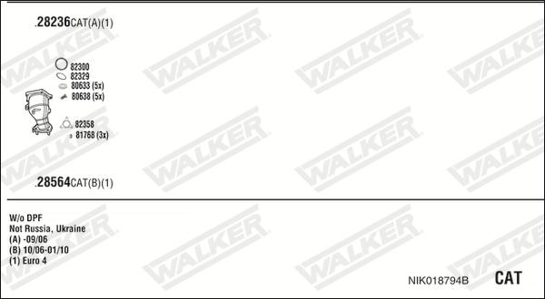 Walker NIK018794B - Échappement droxauto.com