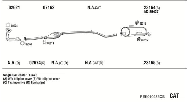 Walker PEK010285CB - Échappement droxauto.com