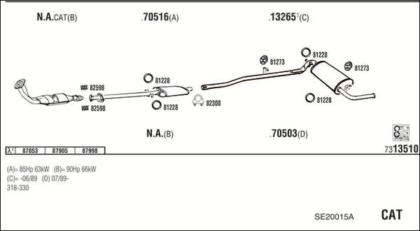Walker SE20015A - Échappement droxauto.com