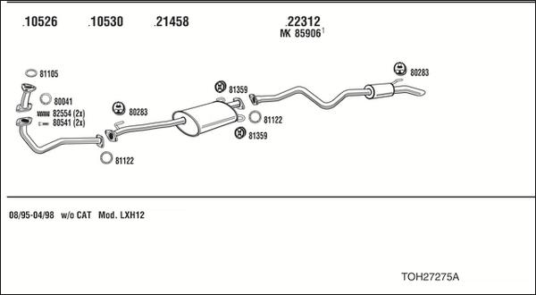 Walker TOH27275A - Échappement droxauto.com
