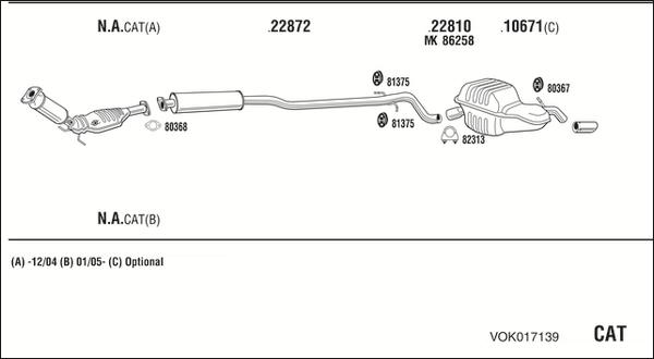 Walker VOK017139 - Échappement droxauto.com
