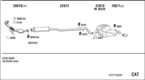 Walker VOT16599 - Échappement droxauto.com