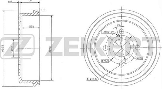 Zekkert BS-5515 - Tambour de frein droxauto.com