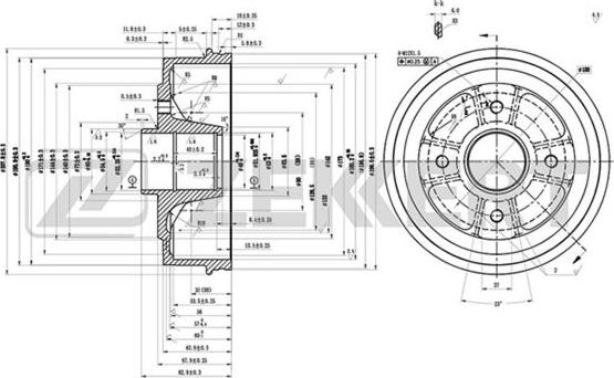 Zekkert BS-5288 - Tambour de frein droxauto.com