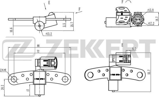 Zekkert SE-4051 - Capteur d'angle, vilebrequin droxauto.com