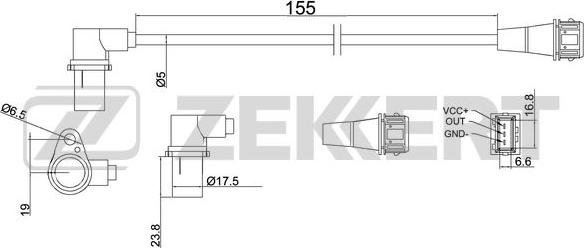 Zekkert SE-4018 - Capteur d'angle, vilebrequin droxauto.com