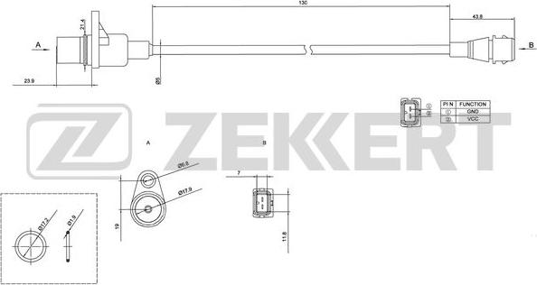 Zekkert SE-4017 - Capteur d'angle, vilebrequin droxauto.com