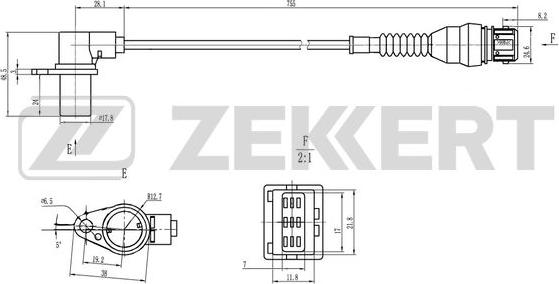 Zekkert SE-4126 - Capteur d'angle, vilebrequin droxauto.com