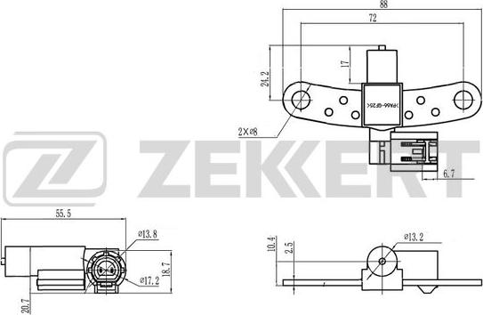 Zekkert SE-4122 - Capteur d'angle, vilebrequin droxauto.com