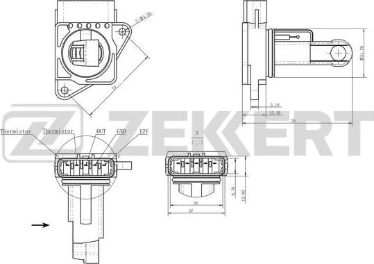 Zekkert SE-2004 - Débitmètre de masse d'air droxauto.com