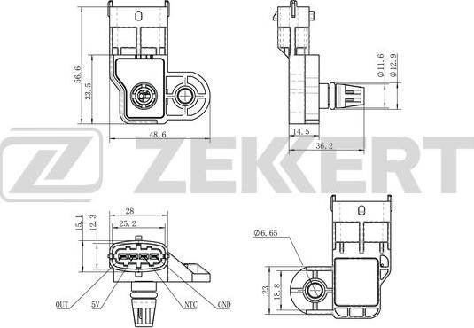 Zekkert SE-2024 - Débitmètre de masse d'air droxauto.com