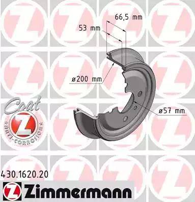 Zimmermann 430.1620.20 - Tambour de frein droxauto.com