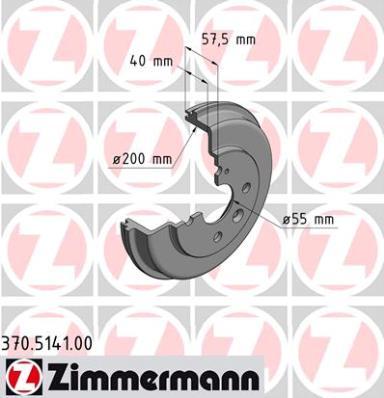 Zimmermann 370.5141.00 - Tambour de frein droxauto.com