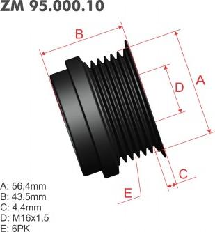 ZM ZM 95.000.10 - Poulie, alternateur droxauto.com