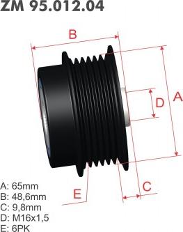 ZM ZM 95.012.04 - Poulie, alternateur droxauto.com