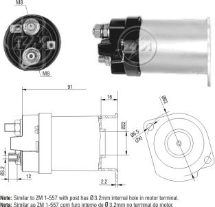 ZM ZM557 - Contacteur, démarreur droxauto.com